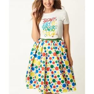Unique Vintage Hasbro Twister Polka Dot Swing Skirt Small 4 Retro Rockabilly